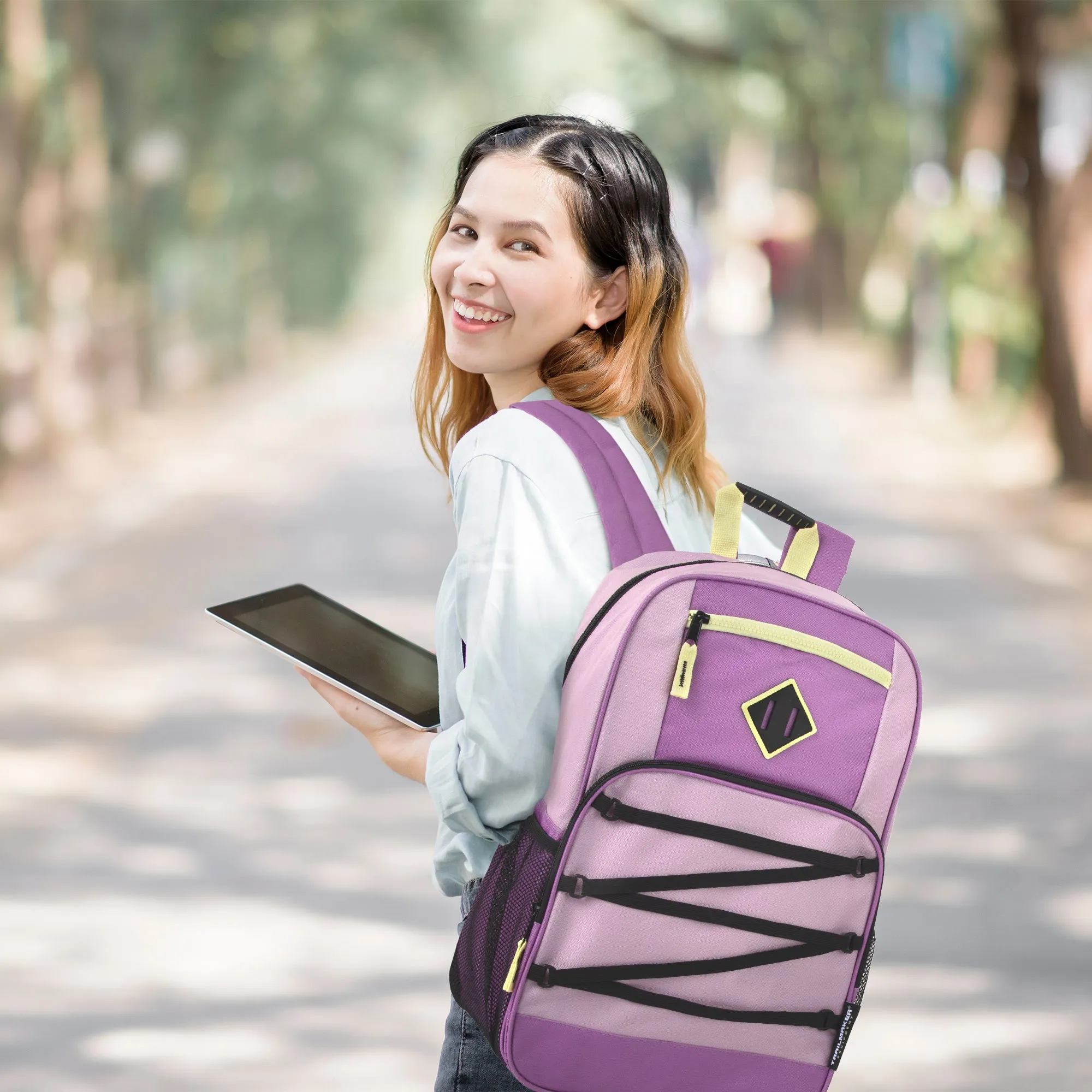 19 Inch Dome Bungee Backpack with Laptop Section - 3 Girls Colors