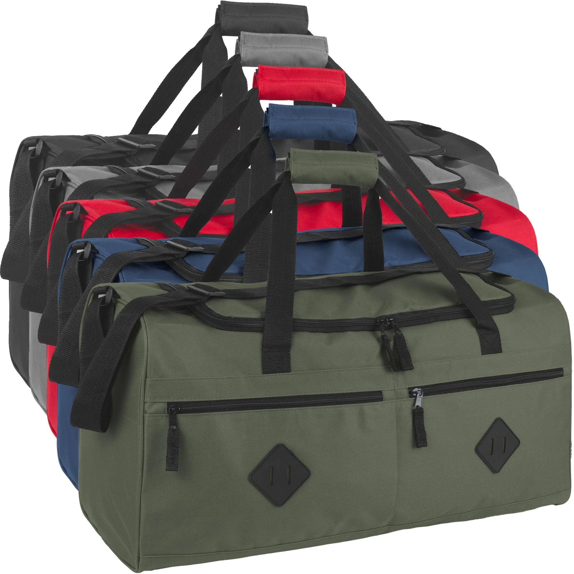 24 Inch Multi Pocket Duffle Bag - Solid Colors