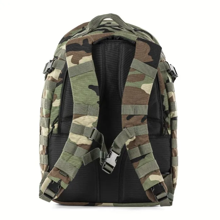 5.11 Woodland Camo RUSH24 2.0 Backpack (with Custom Name Tag)