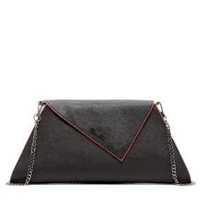 Angelica Black Leather Clutch Bag