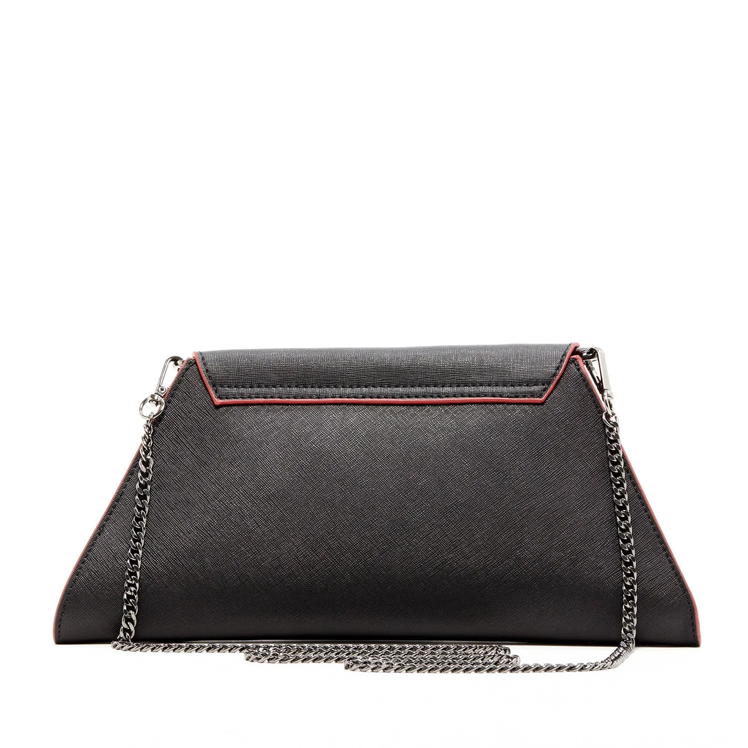 Angelica Black Leather Clutch Bag