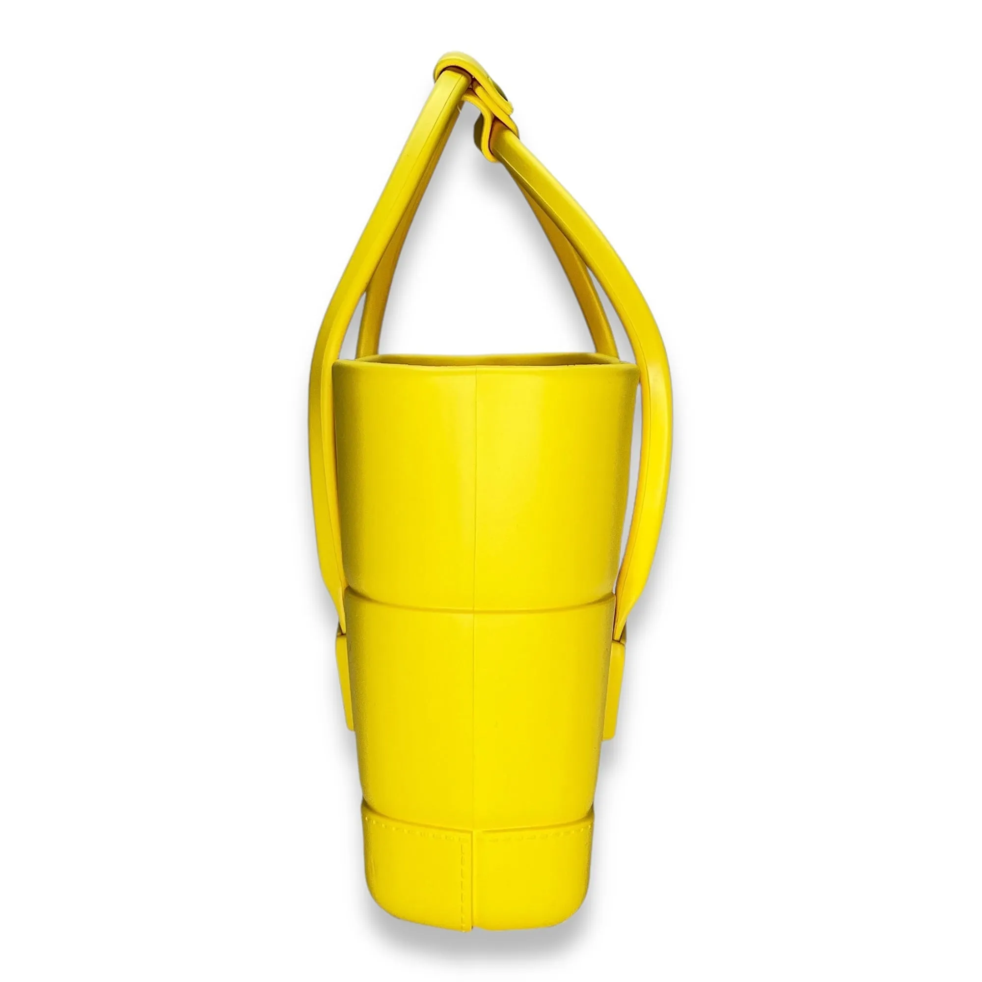 Arco Mini Yellow Top handle Bag in Rubber