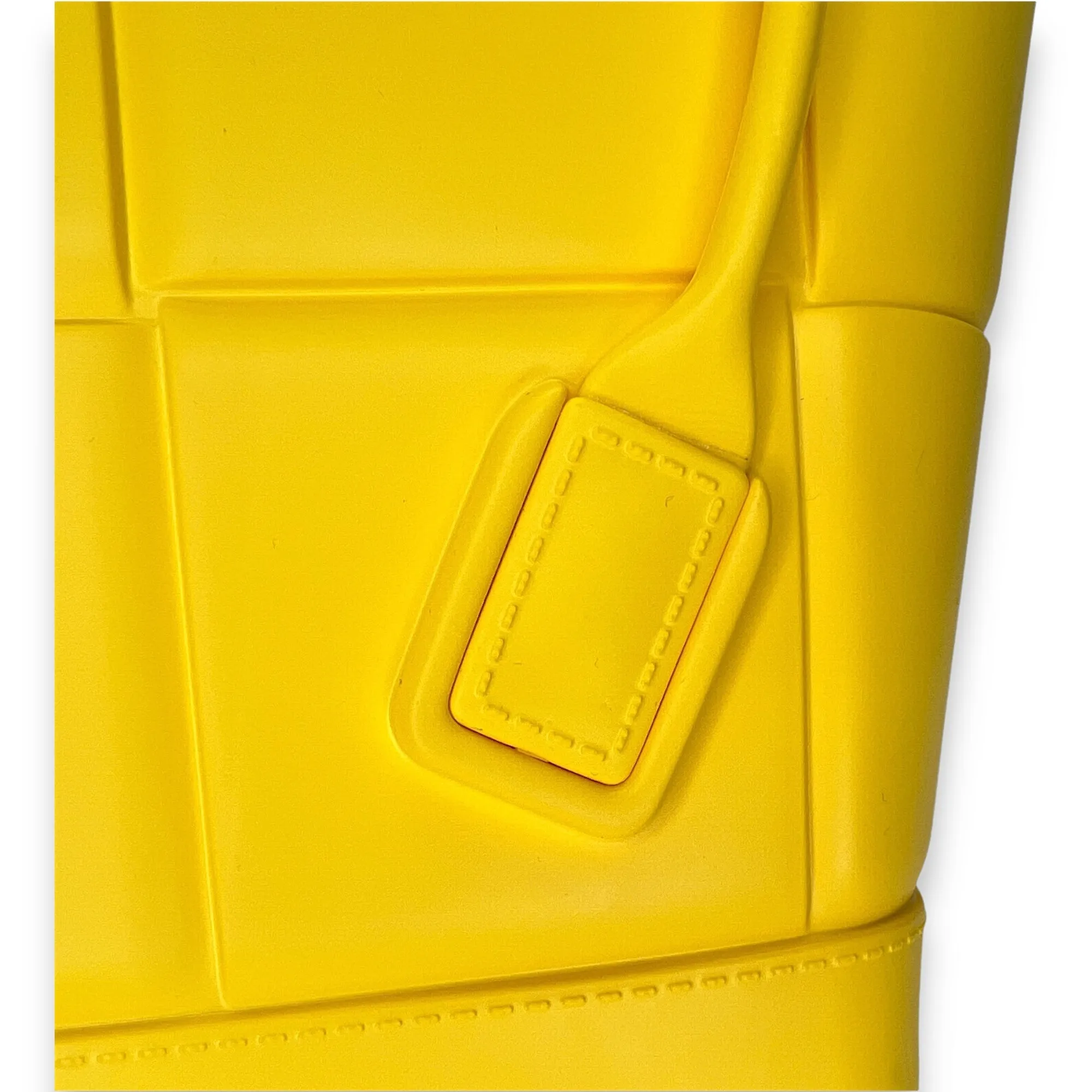 Arco Mini Yellow Top handle Bag in Rubber