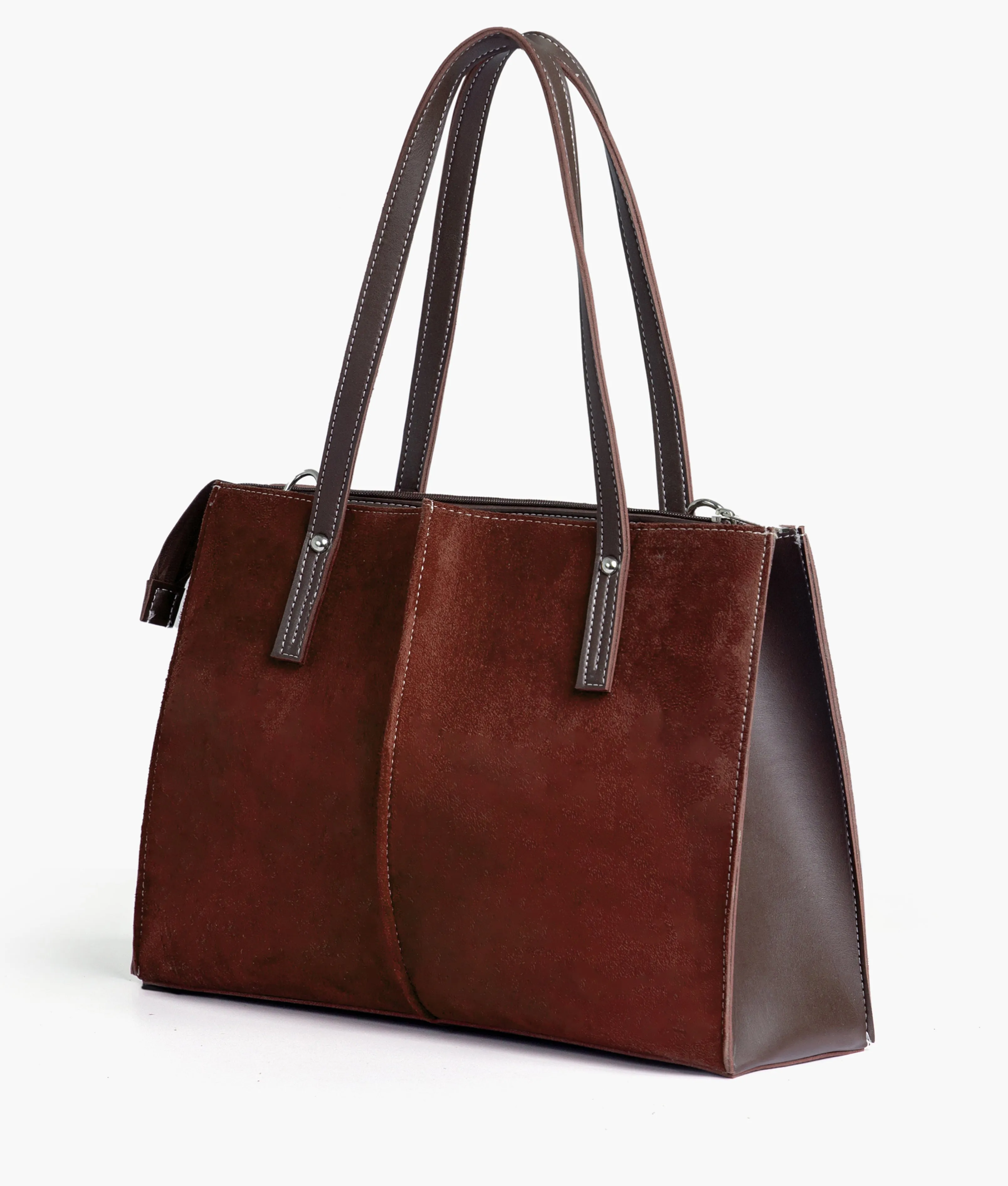 Brown Velvet Ladies Tote Bag 561