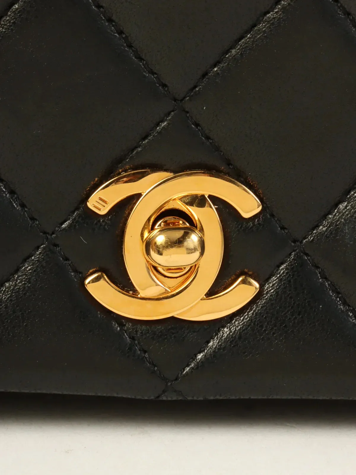 CHANEL Around 1991 Made Full Flap Chain Bag Mini Black