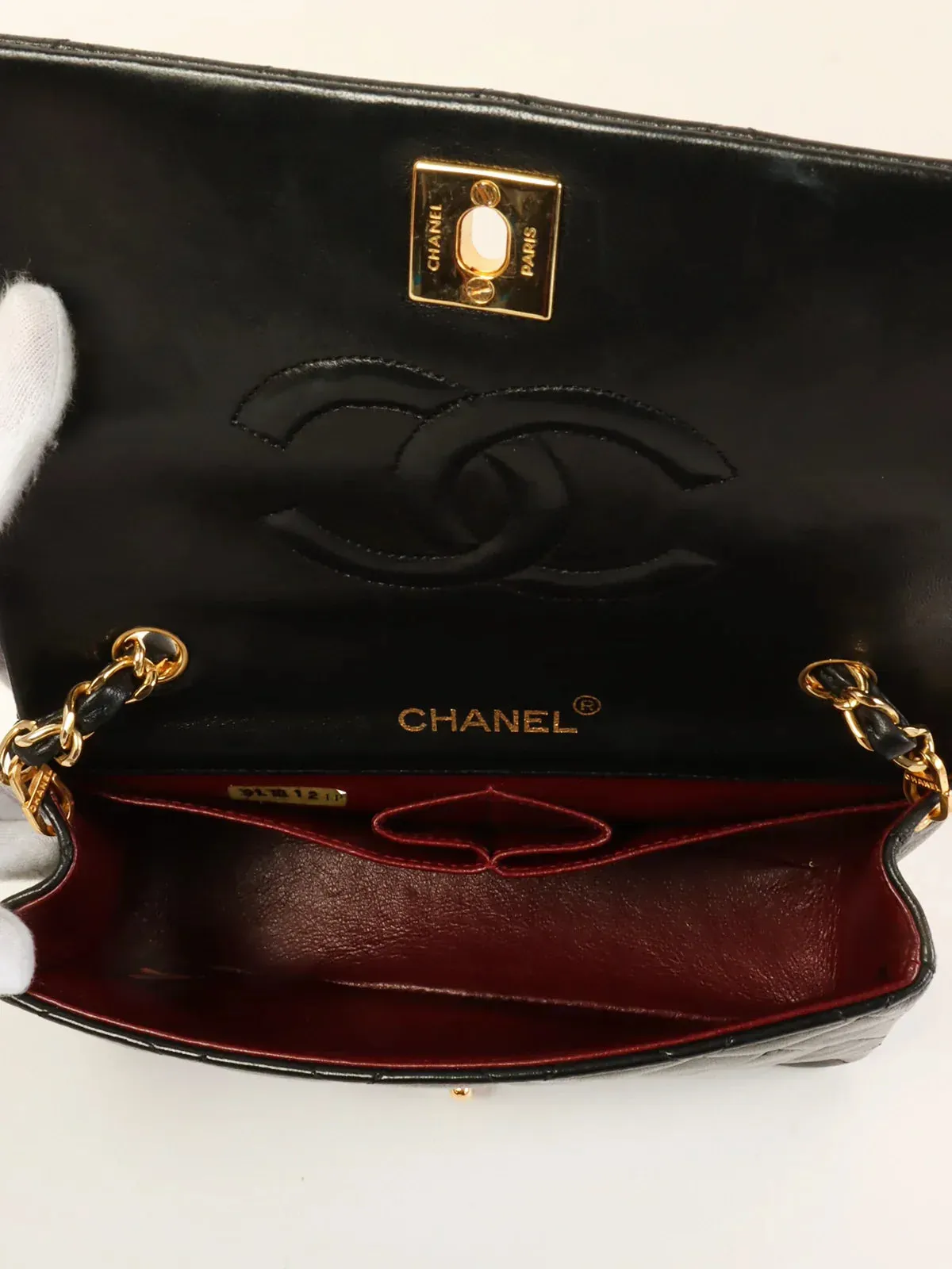 CHANEL Around 1991 Made Full Flap Chain Bag Mini Black