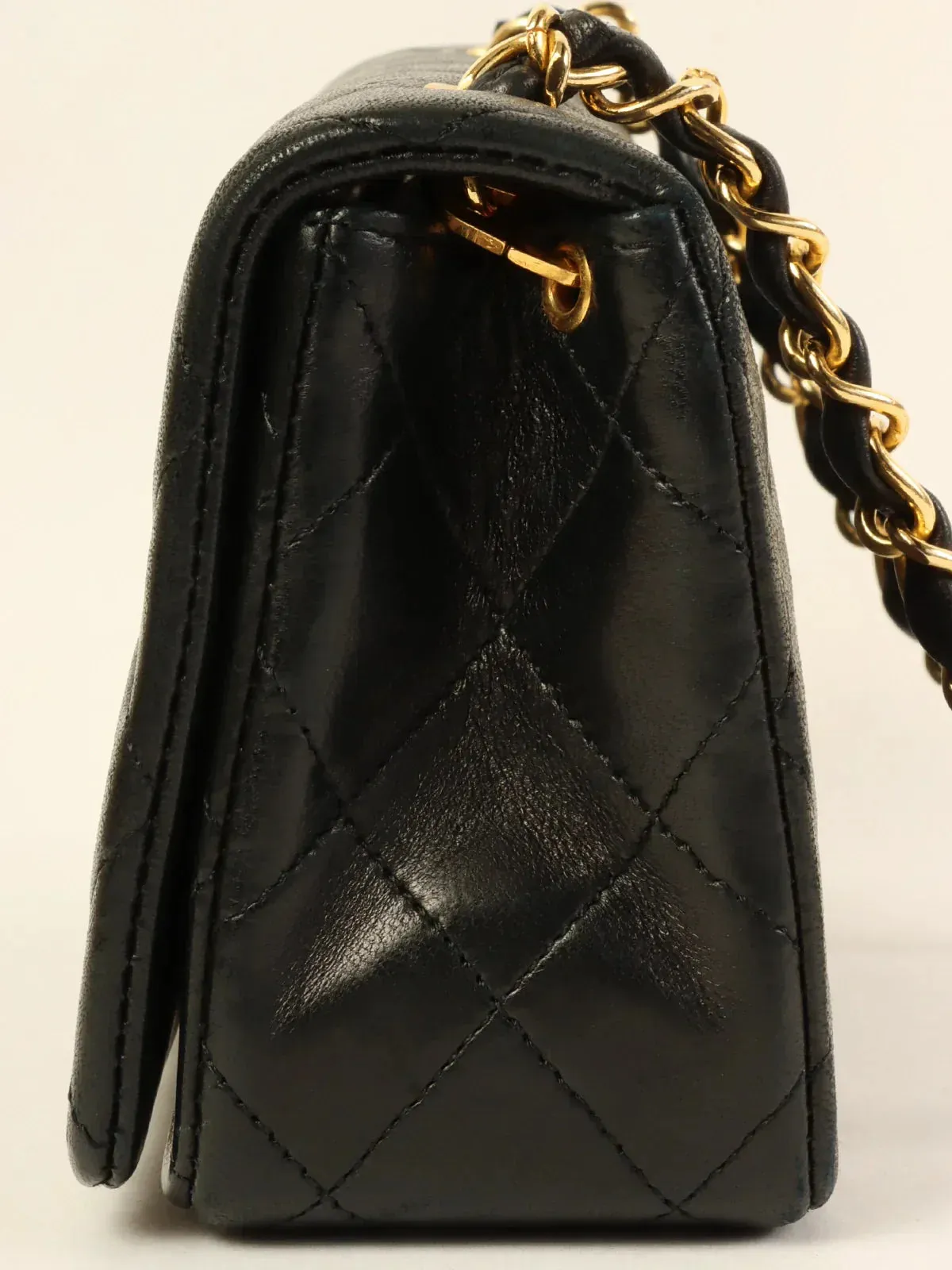 CHANEL Around 1991 Made Full Flap Chain Bag Mini Black