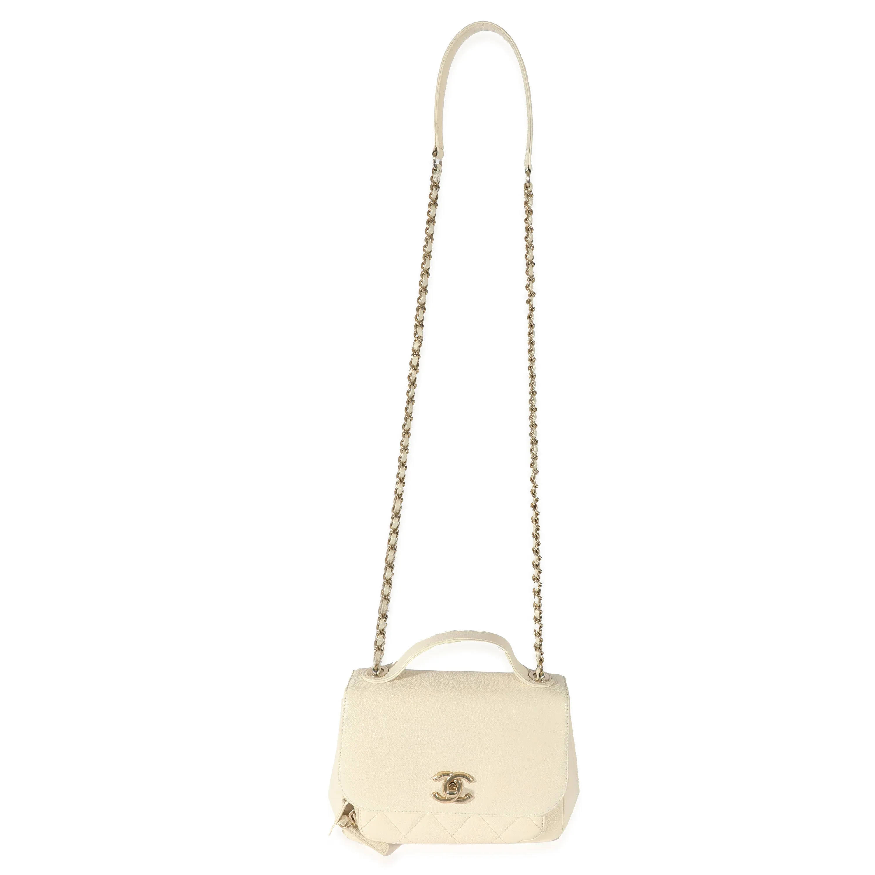 CHANEL Cream Caviar Mini Business Affinity Flap