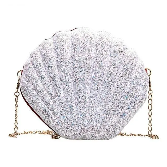 Cute Sequins Small Shell Bag Glitter Shoulder Bag Phone Money Pouch Chain Crossbody Bags for Women