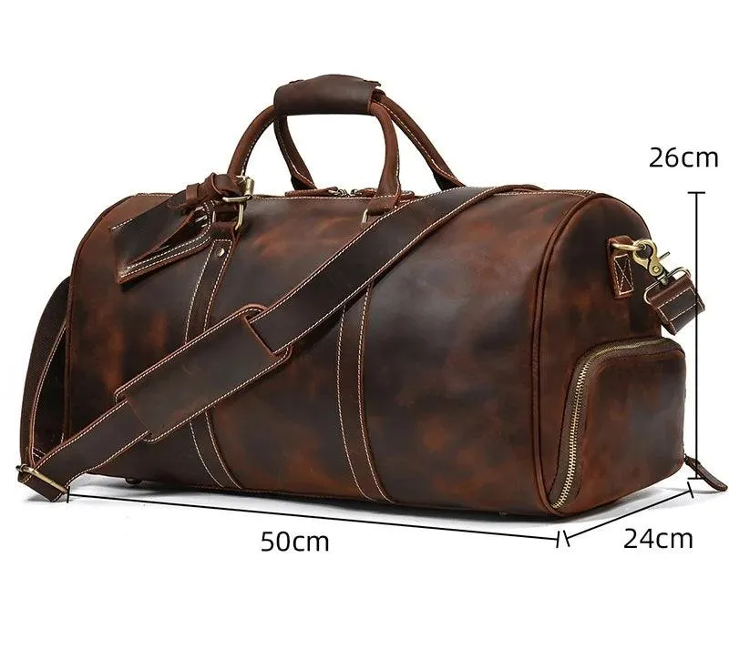 Duffel Bag for Men Crazy Horse Leather