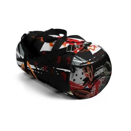 Duffel Bags, Black Red And Gray Abstract Style Bag