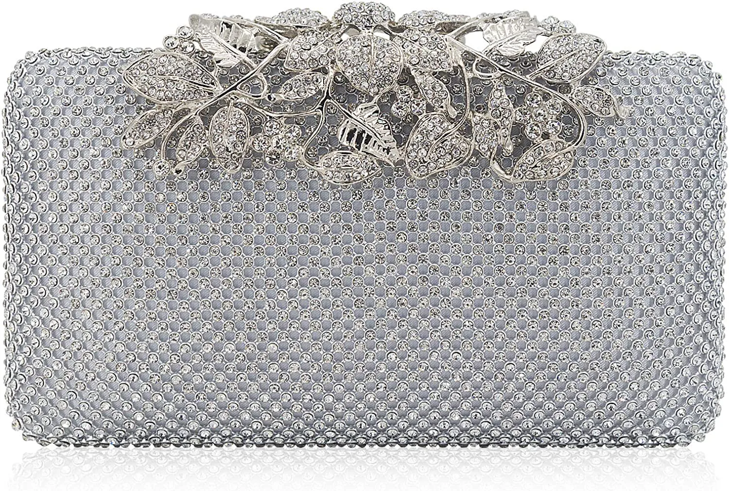 Evening Bag with Flower Closure Rhinestone Crystal