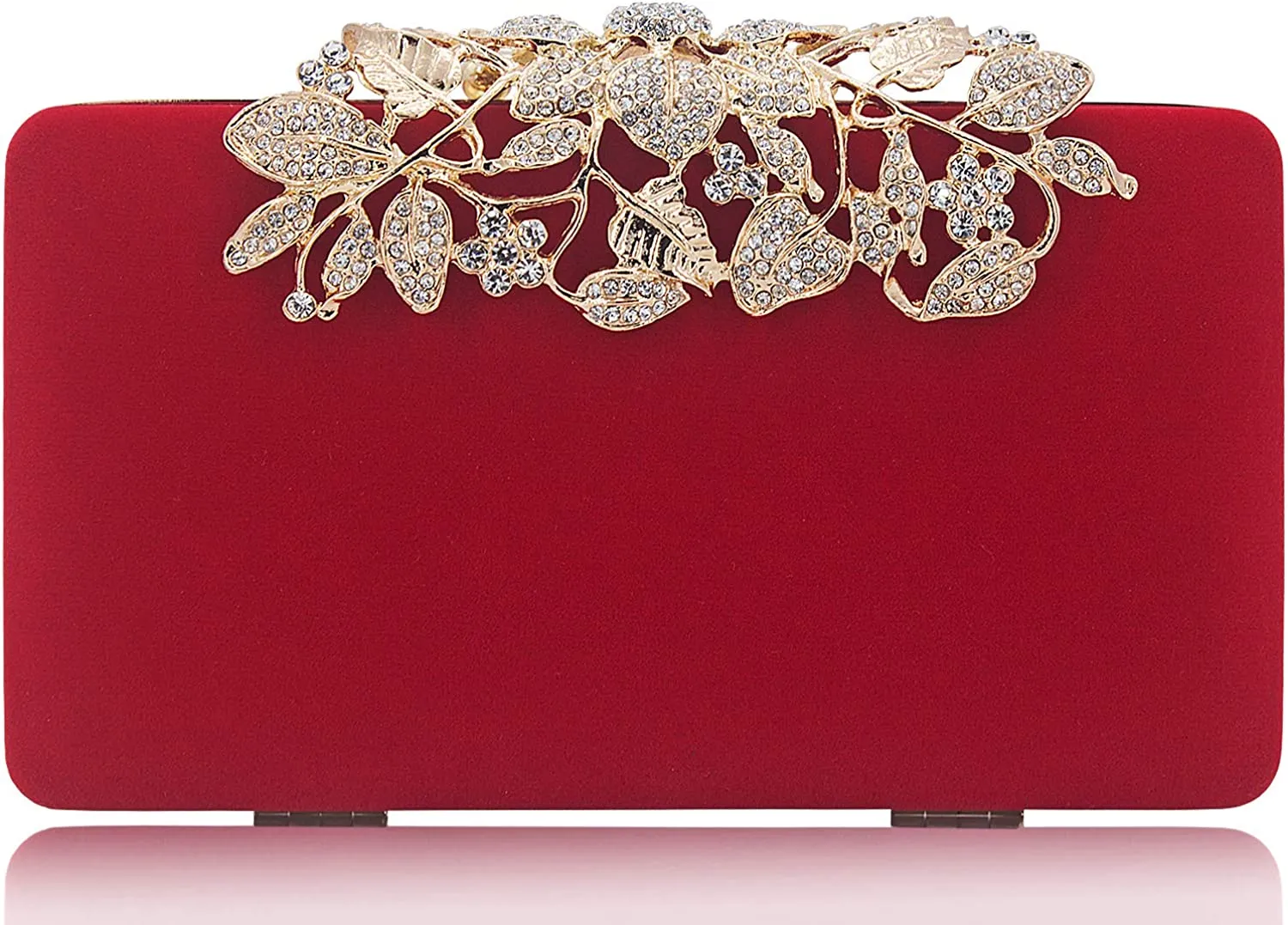 Evening Bag with Flower Closure Rhinestone Crystal