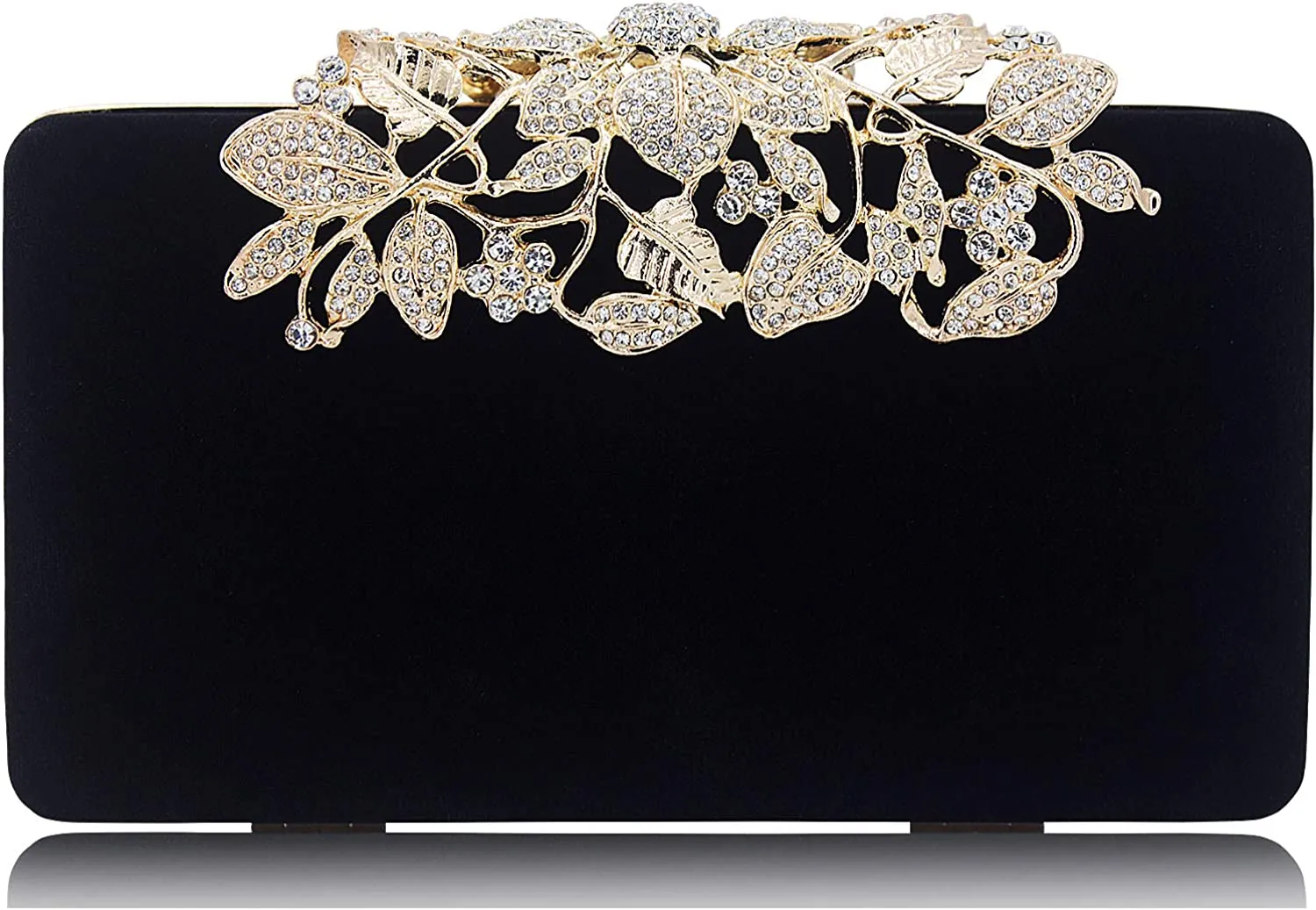 Evening Bag with Flower Closure Rhinestone Crystal