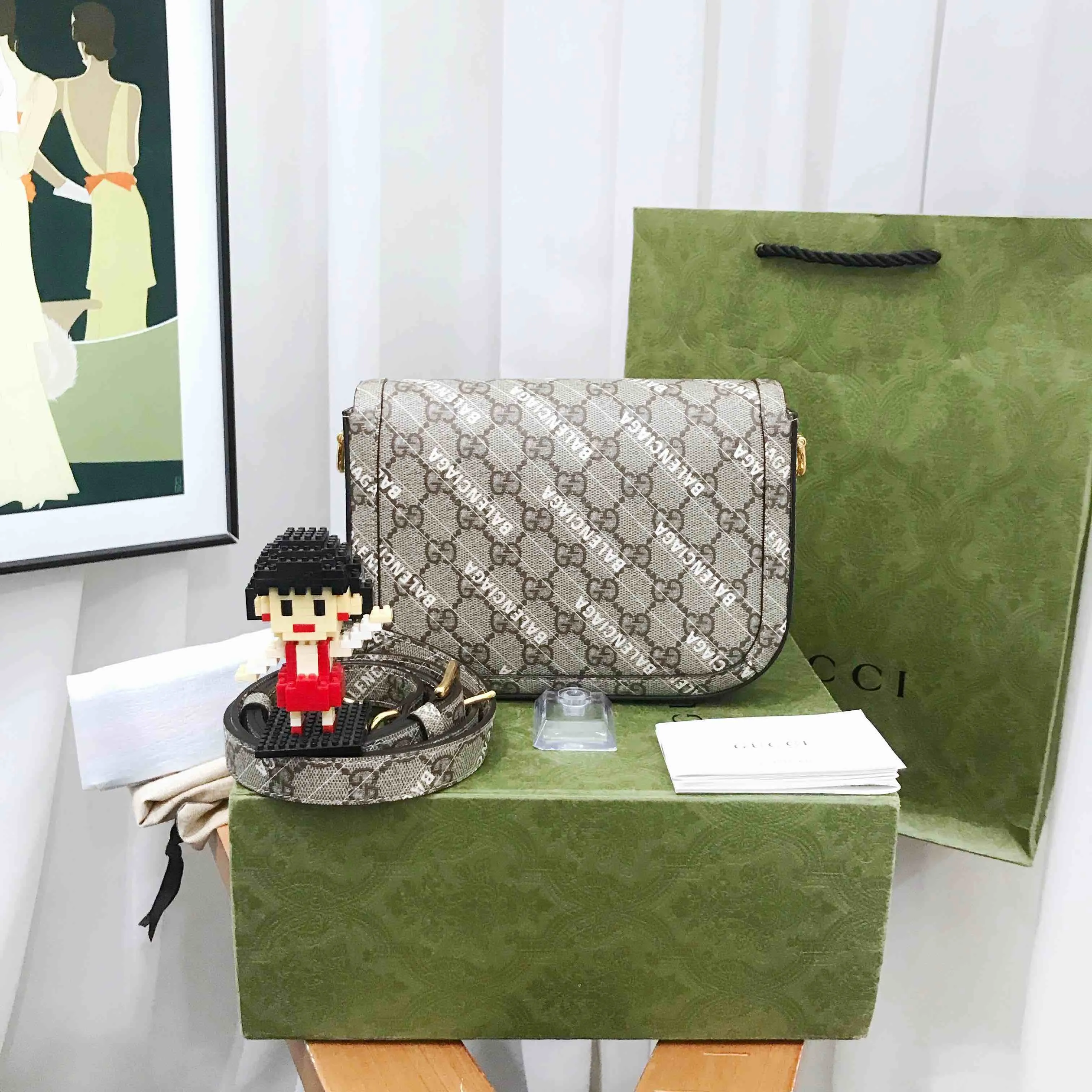 Gucci 1955 Beige Mini Saddle Bag