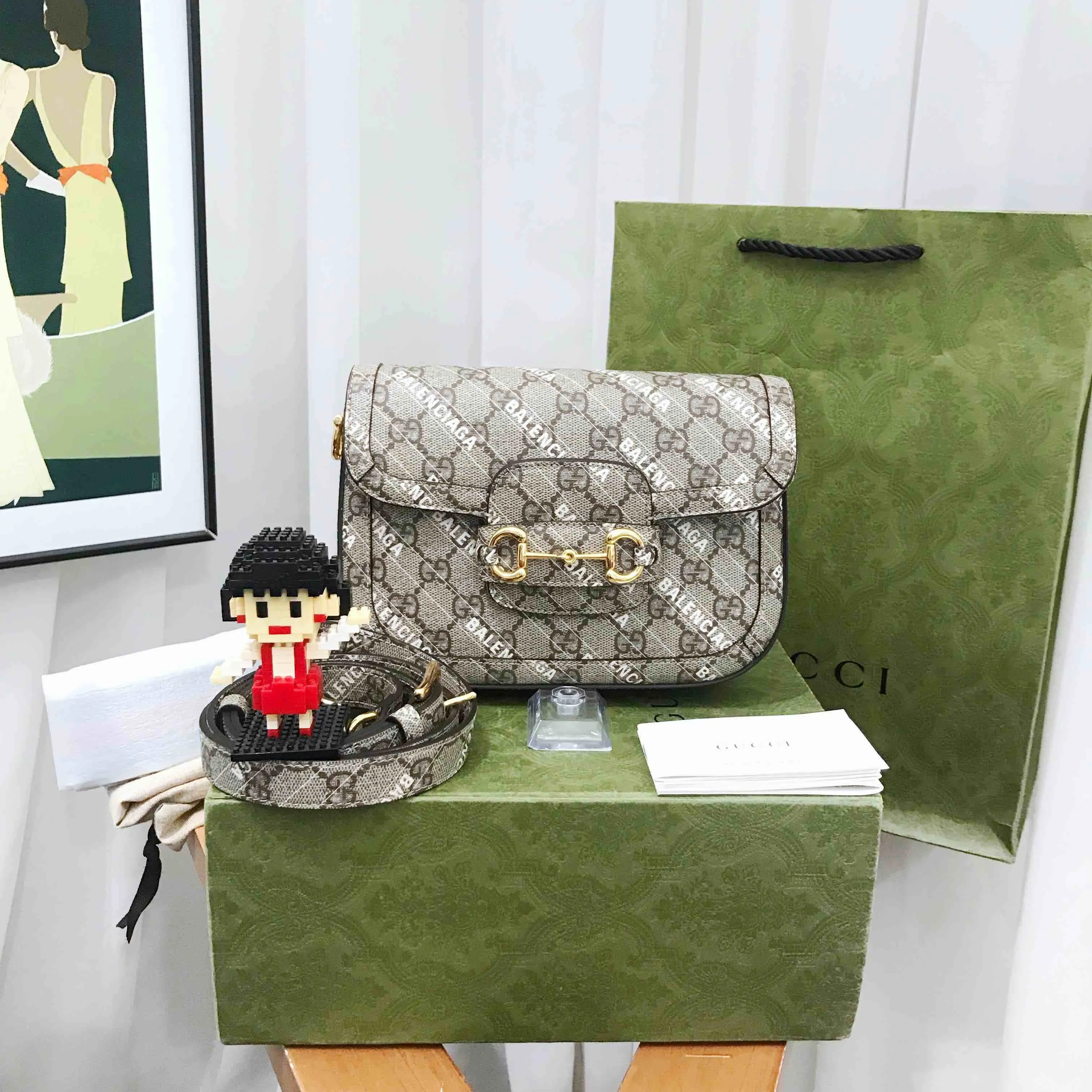 Gucci 1955 Beige Mini Saddle Bag