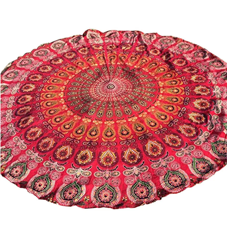 hot selling beautiful printing Toilette Bohemian Hippie Tapestry Beach Throw Roundie Mandala Towel Yoga Mat Jul13 Extraordinary