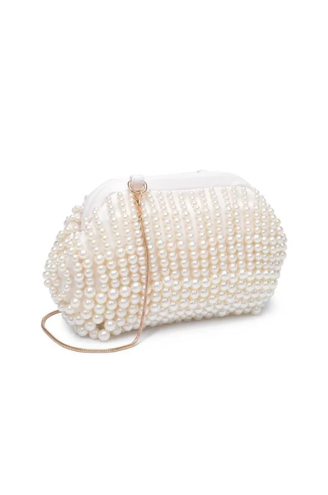 Ivory Beaded Clutch