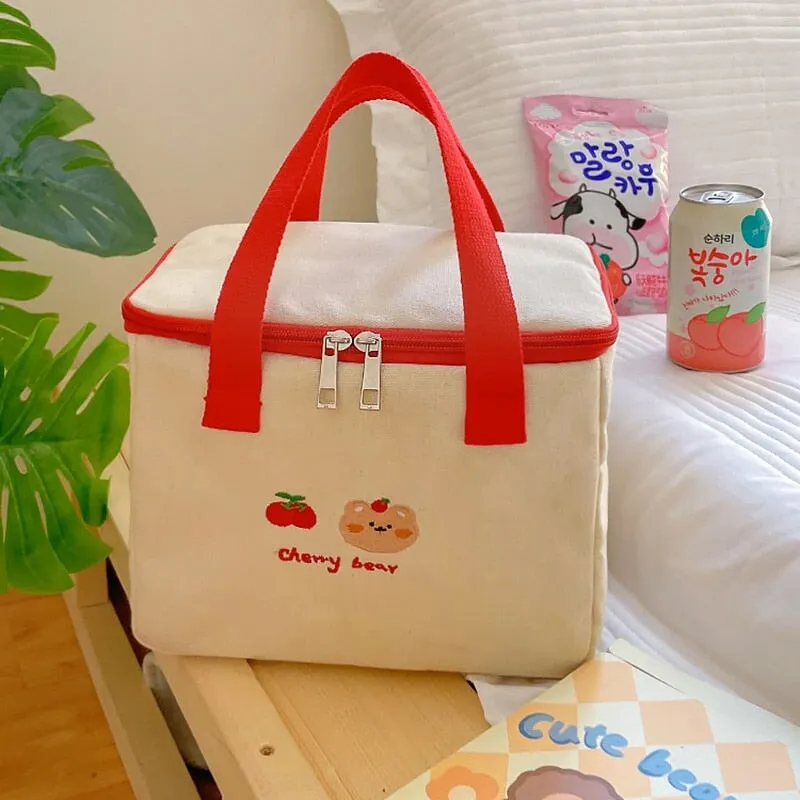 Kawaii Bear Canvas Lunch Bags - Kawaii Lunch Bags