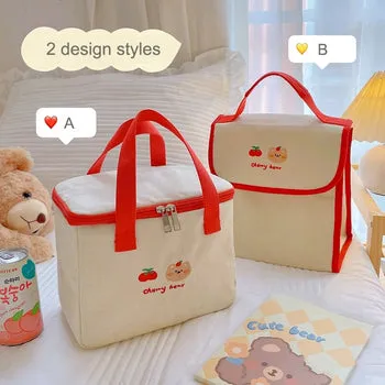 Kawaii Bear Canvas Lunch Bags - Kawaii Lunch Bags