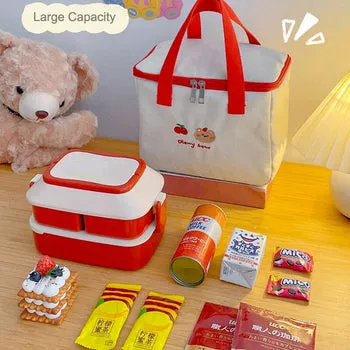 Kawaii Bear Canvas Lunch Bags - Kawaii Lunch Bags