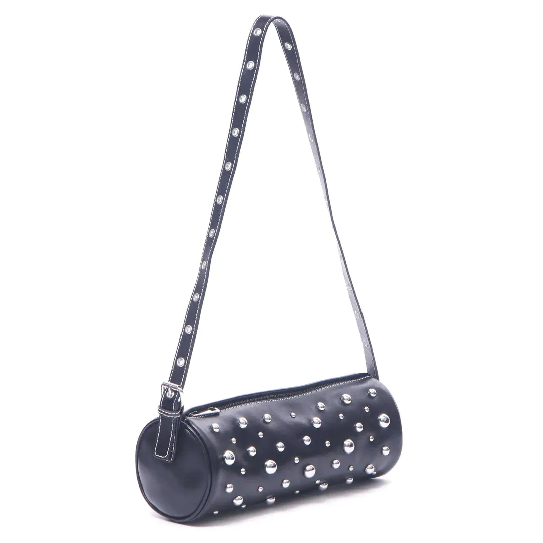 Kelly Florence Black with Silver Studs Bag