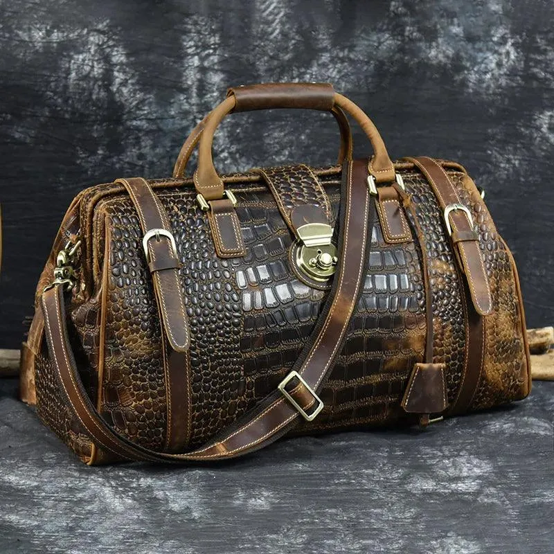 Leather Weekender Bag For Men Vintage Leather