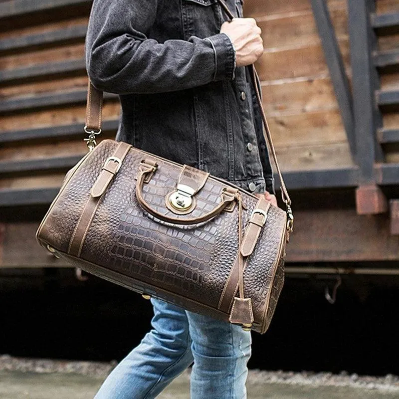 Leather Weekender Bag For Men Vintage Leather