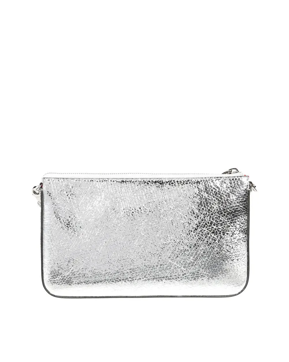 Loubila Metallic Leather Pouch in Silver