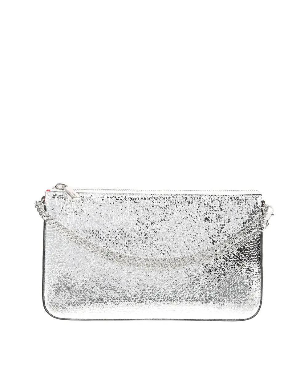 Loubila Metallic Leather Pouch in Silver