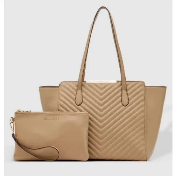 Louenhide Frankfurt Coffee Quilted Tote Bag