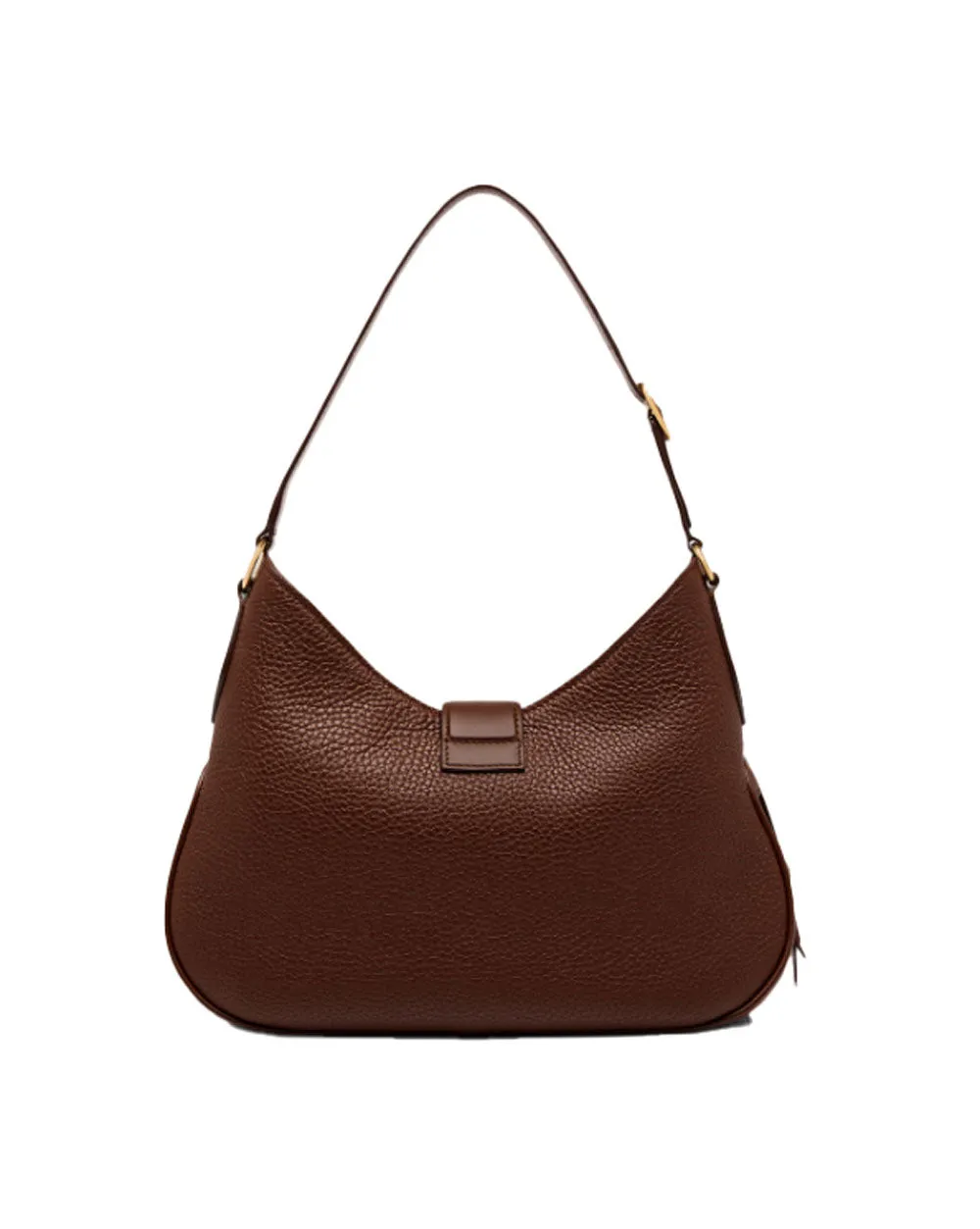 Medium Tara Crazy Grain Leather Bag in Saddle Brown