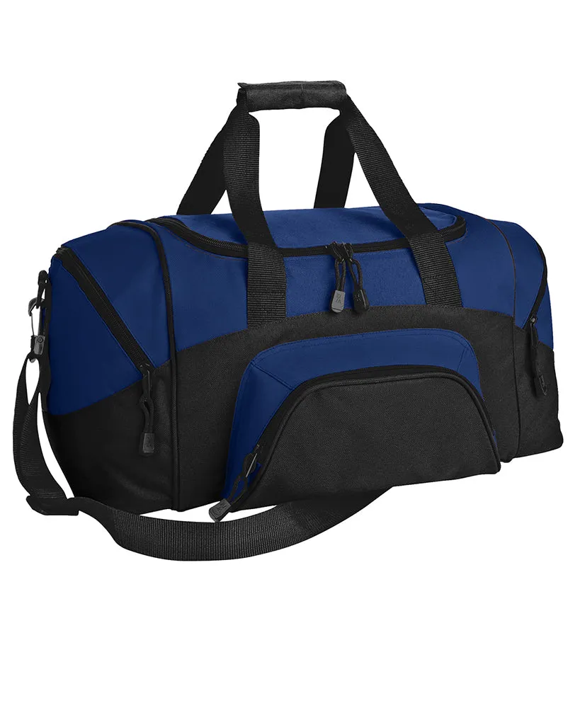 Poly Colorblock Small Sport Duffel With Zippered Pockets