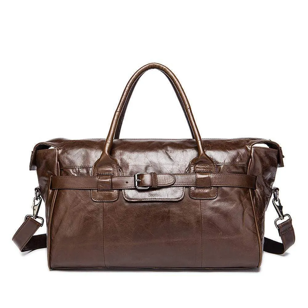 Rossie Viren  Leather Duffle Travel Bag