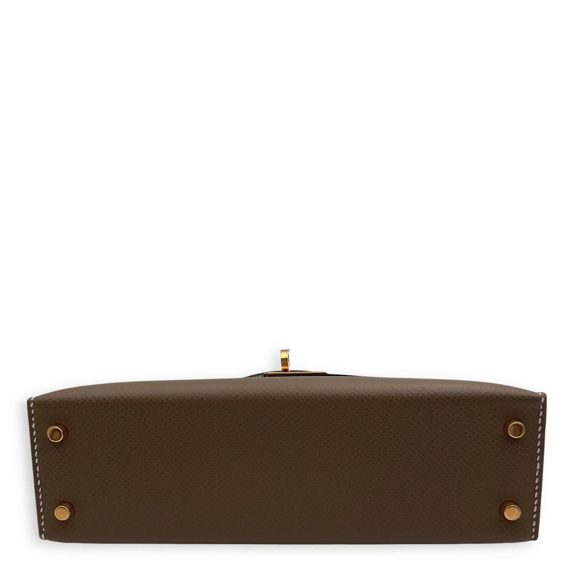 Sellier Kelly Mini Etoupe in Epsom, Gold hardware