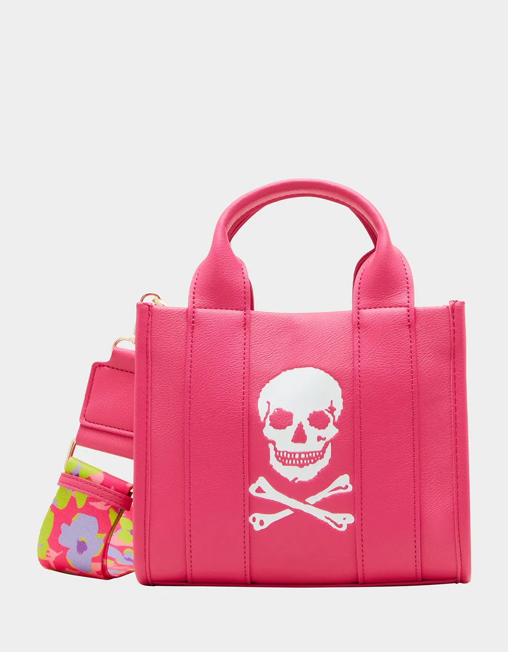 SKULLY DEBOSS MINI TOTE PINK