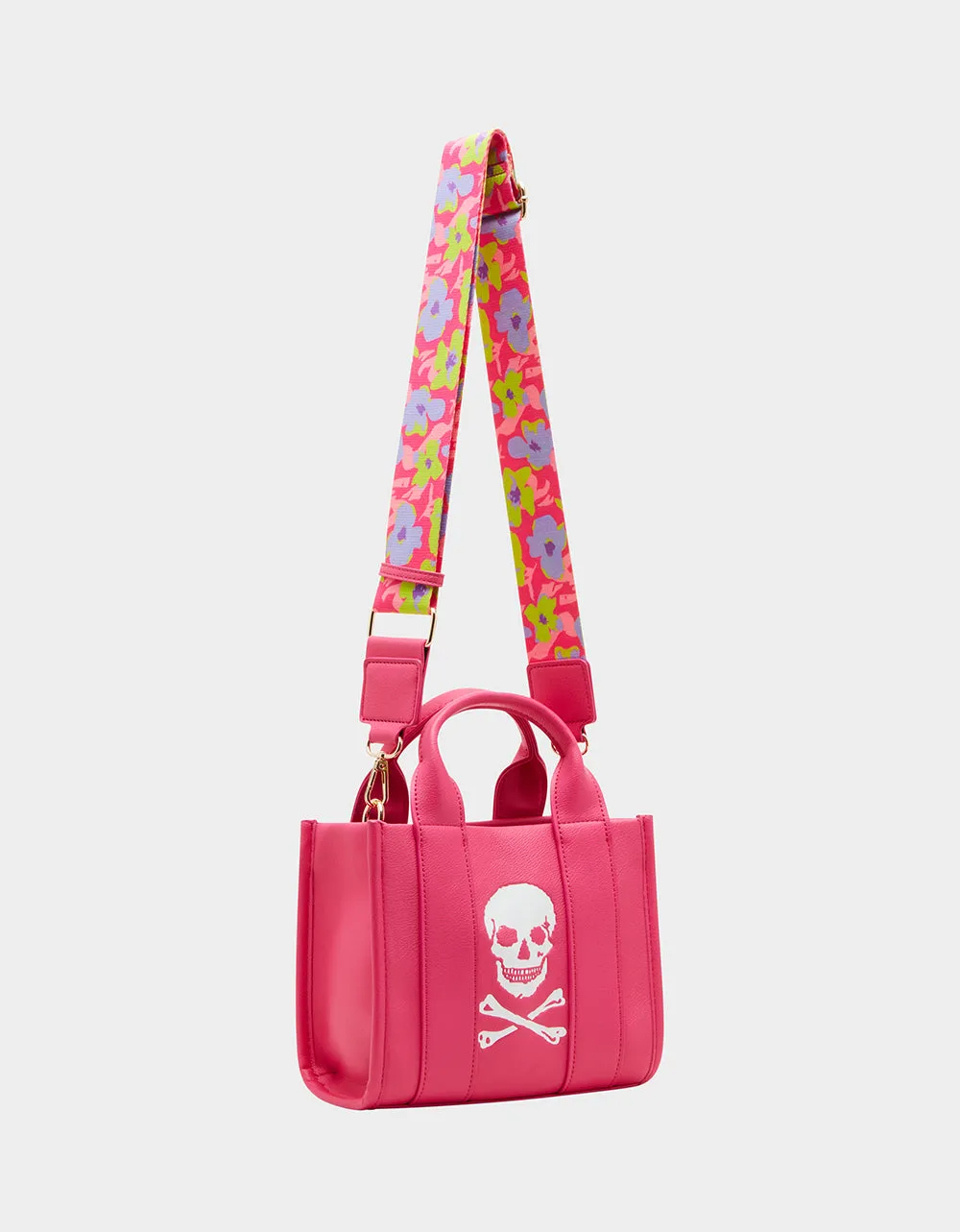 SKULLY DEBOSS MINI TOTE PINK