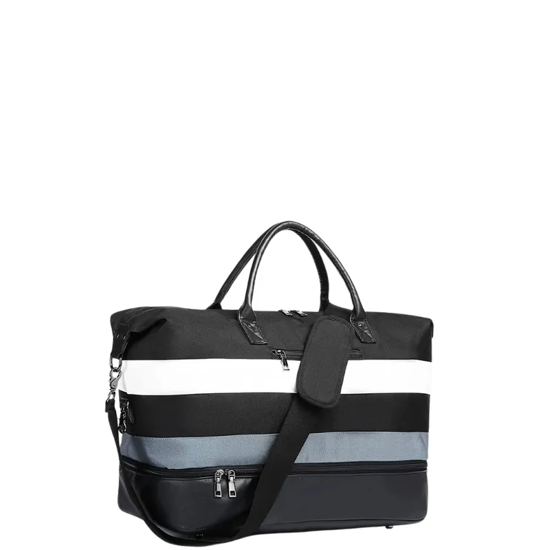 Striped Weekender Duffel Bag