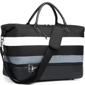 Striped Weekender Duffel Bag