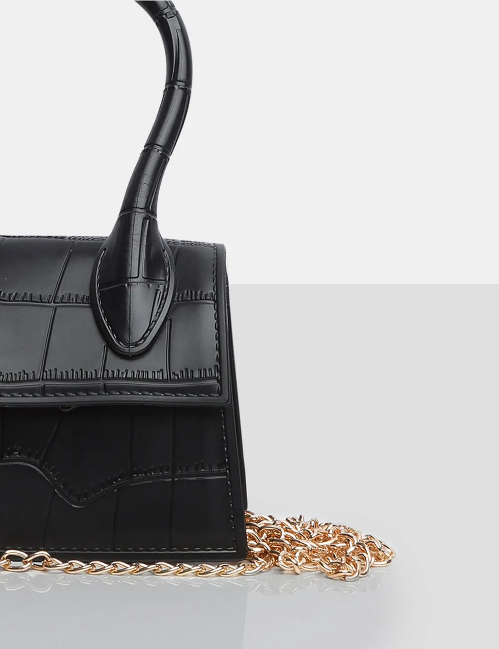 The Alora Black Rubber Effect Mini Bag