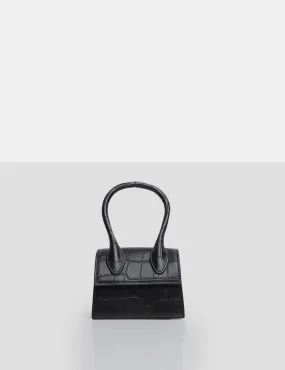 The Alora Black Rubber Effect Mini Bag