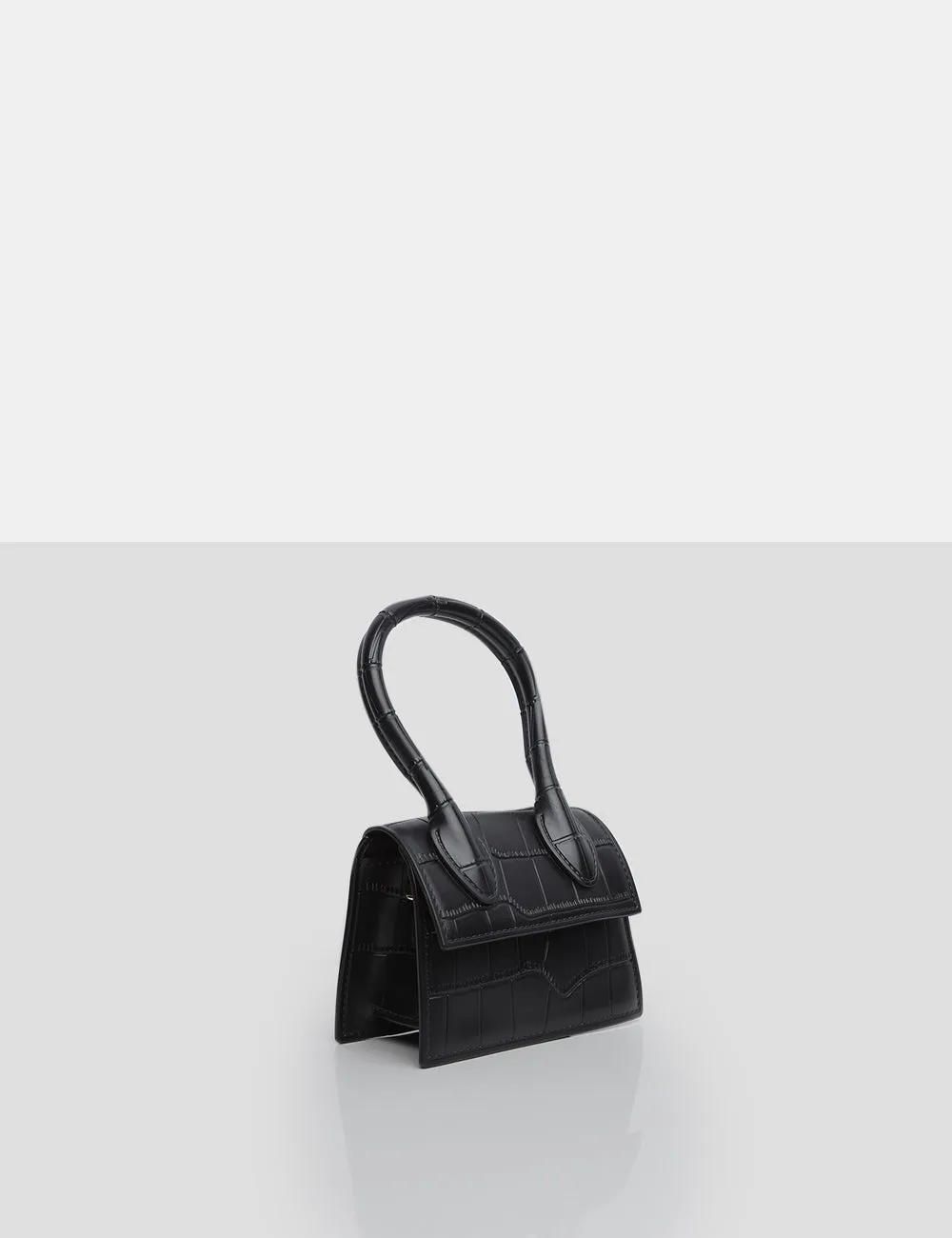 The Alora Black Rubber Effect Mini Bag