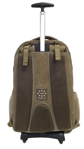 Tosca Canvas 15" Laptop Trolley Backpack | Khaki