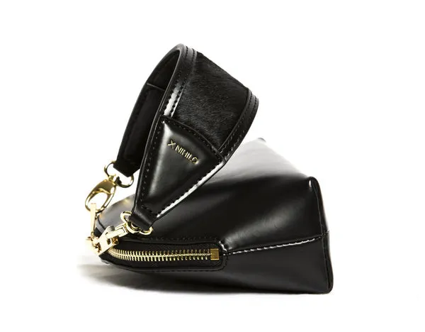 X Nihilo Stella Leather Clutch Pouch Black